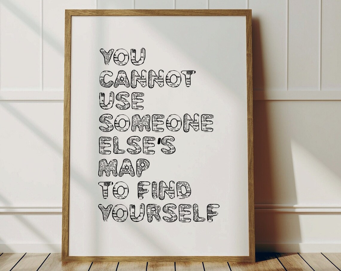 Motivational Quote Art Print Find Yourself Trendy Wall Decor