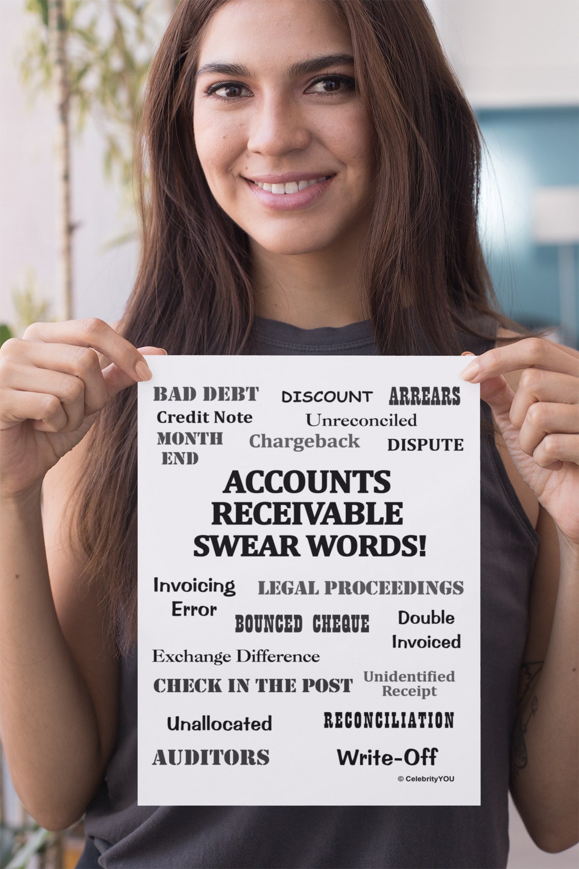 Accounts Receivable Swear Words Funny Office Humor Poster for AR Staff - Image 3