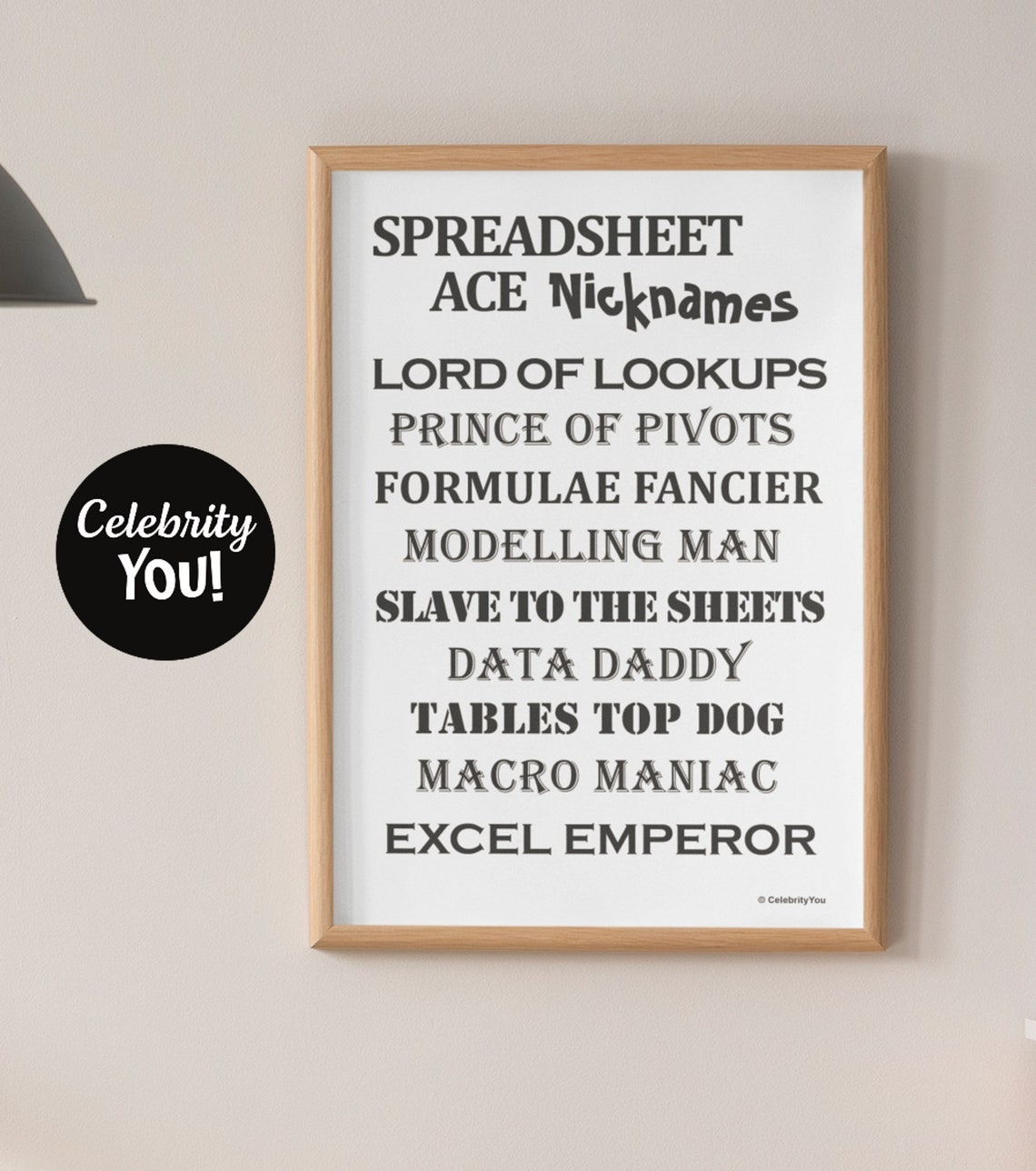 Spreadsheet Ace Nicknames Funny Excel Office Humor Poster Gift - Image 3