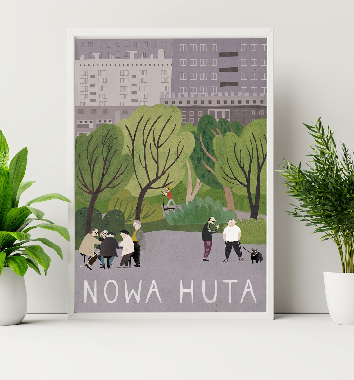 Nowa Huta, Krakow Poland Vintage Travel Poster