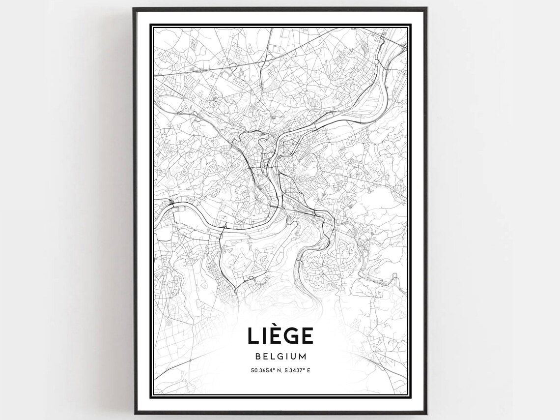 Lige Map Poster Print, City Street Decor
