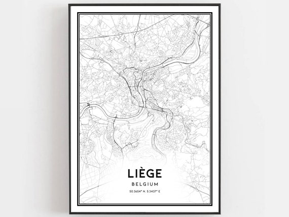 Lige Map Poster Print, City Street Decor