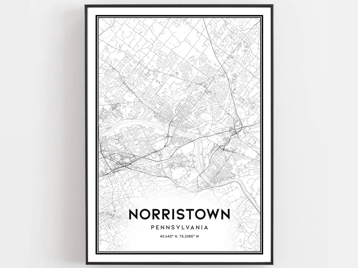 Norristown Pennsylvania City Street Map Minimalist Art Poster