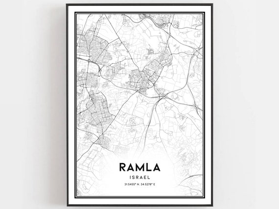 Ramla Map Print Poster Wall Art City Street Decor Road Gift B1185