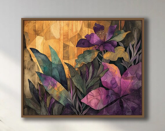 Abstract Floral Botanical Art Print, Living Room Decor