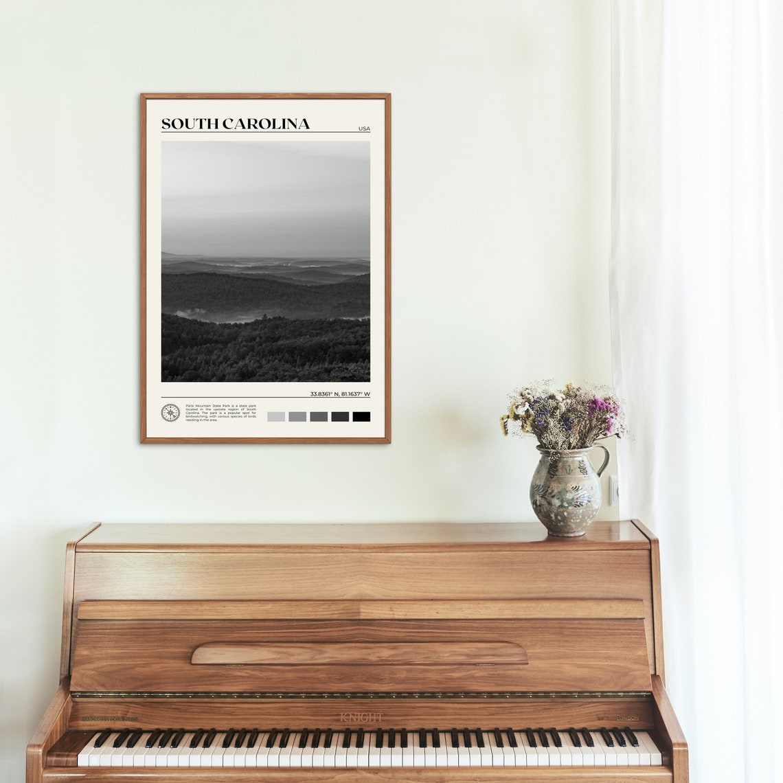 Black And White South Carolina Print South Carolina Wall Art South Carolina Poster South Carolina Photo South Carolina Wall Decor - Image 3