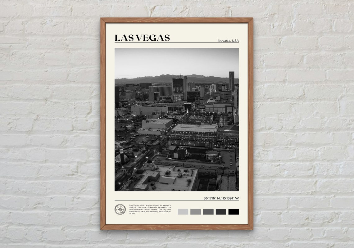 Black And White Las Vegas Print Las Vegas Wall Art Las Vegas Poster Las Vegas Photo Las Vegas Poster Print Las Vegas Decor Nevada