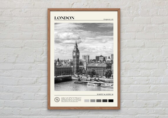 London Black And White Travel Poster, England