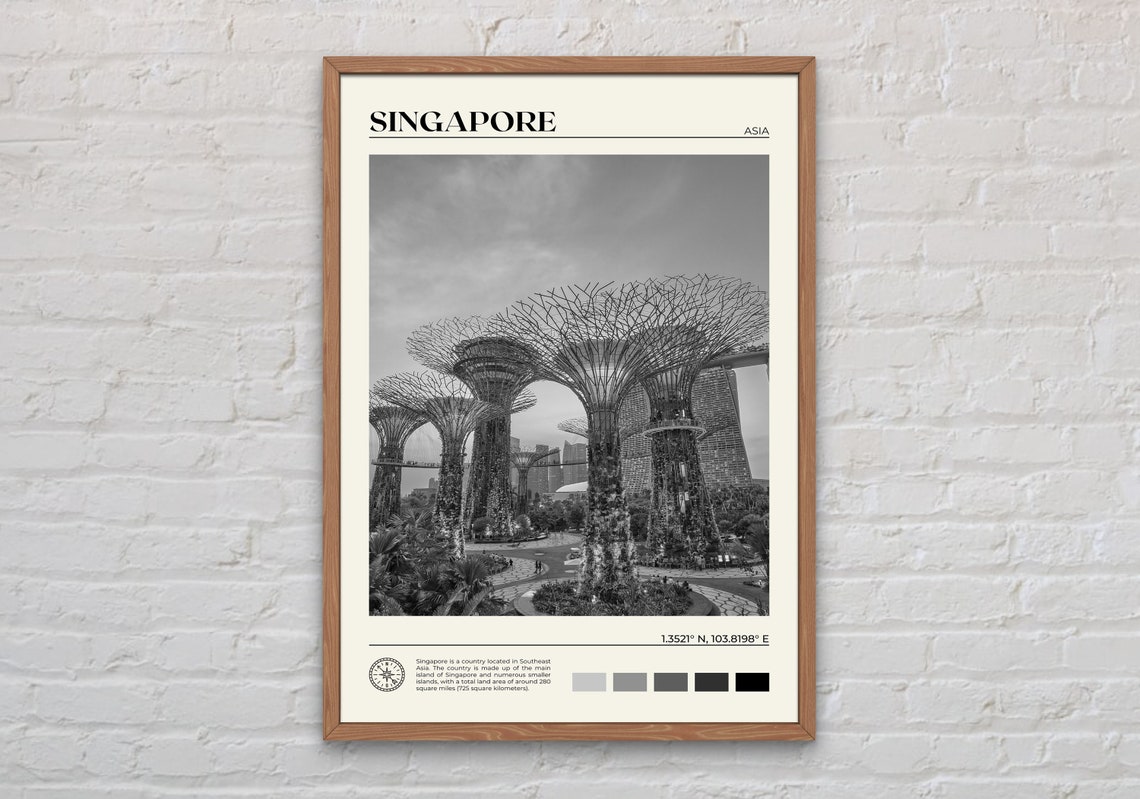 Black And White Singapore Print Singapore Wall Art Singapore Poster Singapore Photo Singapore Poster Print Singapore Wall Decor