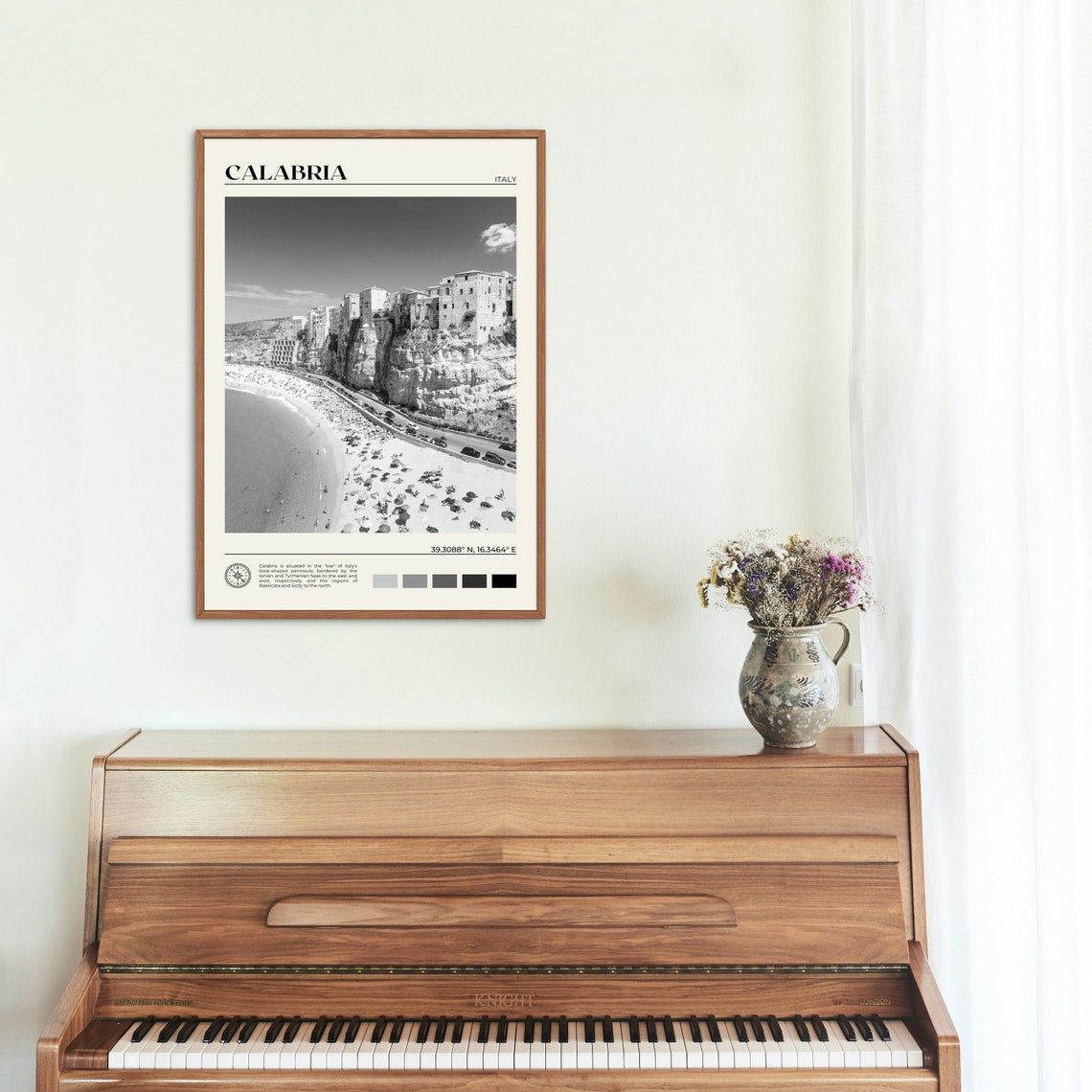 Black And White Calabria Print Calabria Wall Art Calabria Poster Calabria Photo Calabria Poster Print Calabria Wall Decor Italy - Image 2