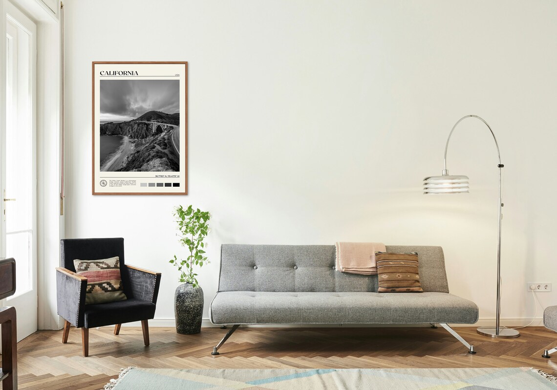 Black And White California Poster Print, Wall Art - Image 3