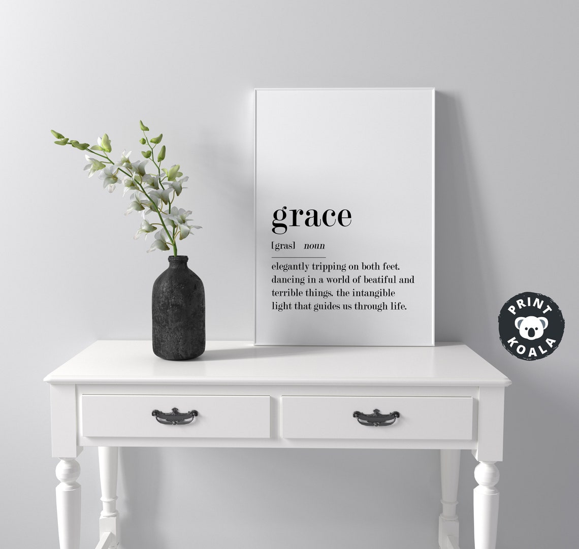 Grace Funny Dictionary Definition Print Inspirational Wall Decor Art - Image 4