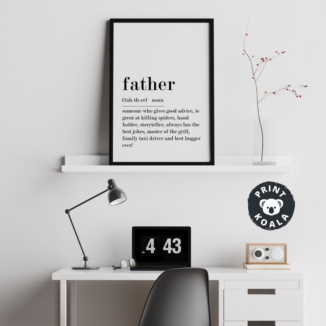 Father Definition Print Dad Gift Dictionary Fathers Day Wall Decor Art - Image 2