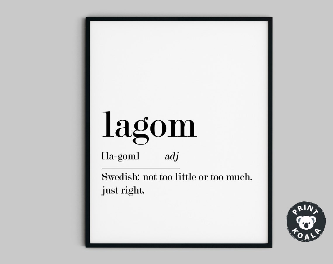Lagom Swedish Definition Minimalist Home Decor Typography Wall Poster - Image 5