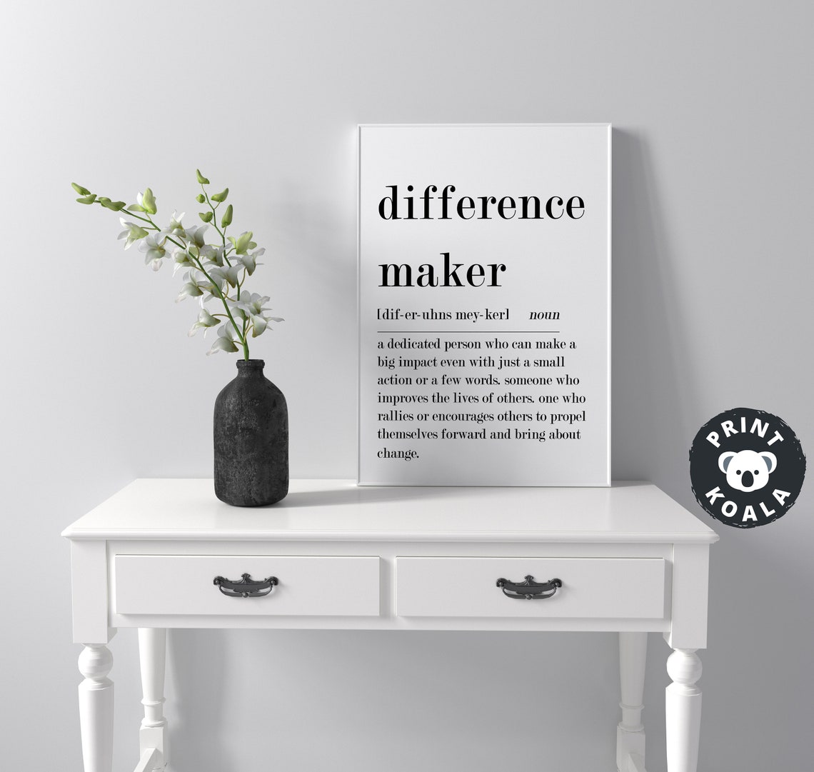 Difference Maker Definition Inspirational Dictionary Style Poster - Image 3