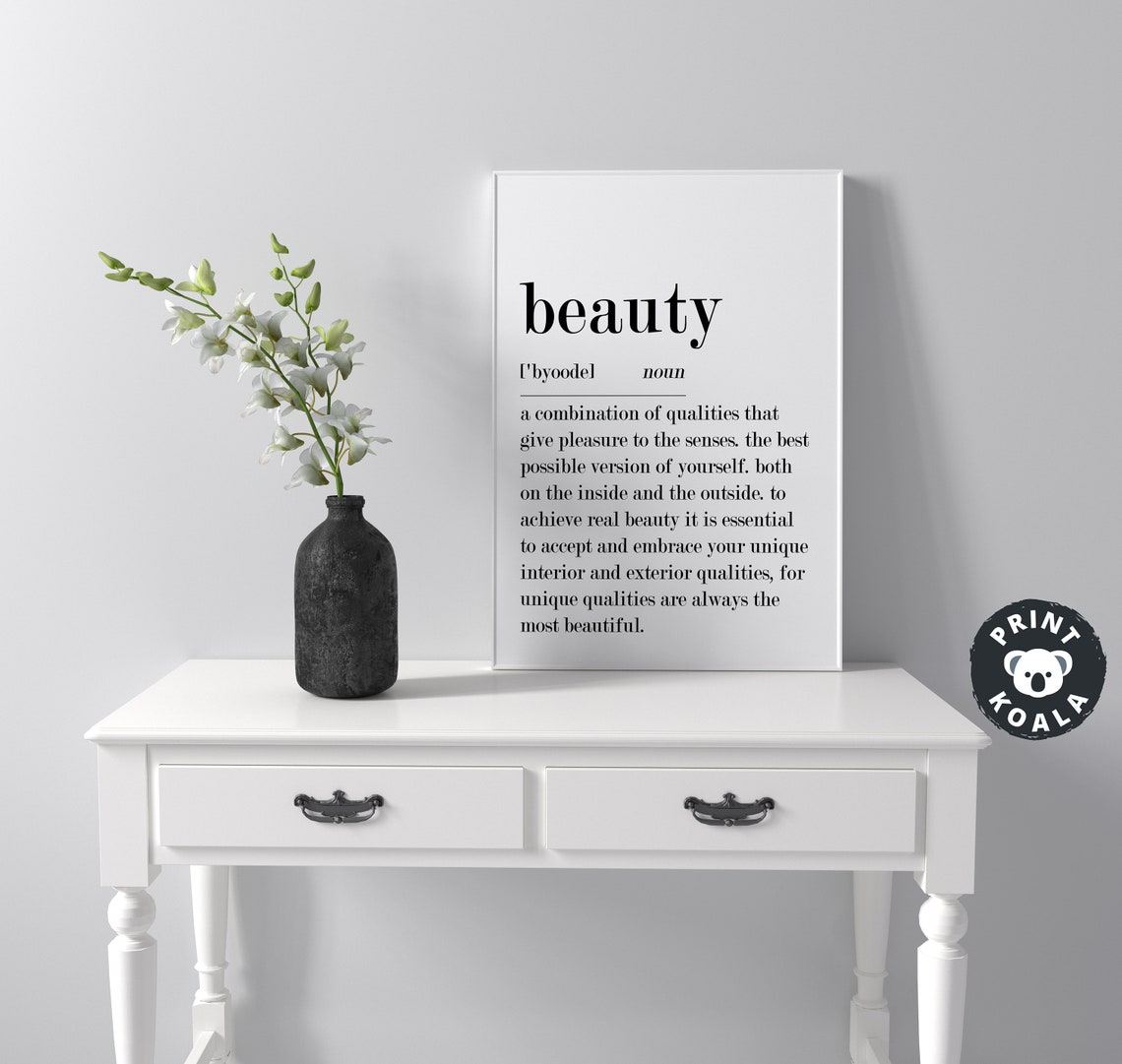 Beauty Definition Self Love Dictionary Style Inspirational Poster