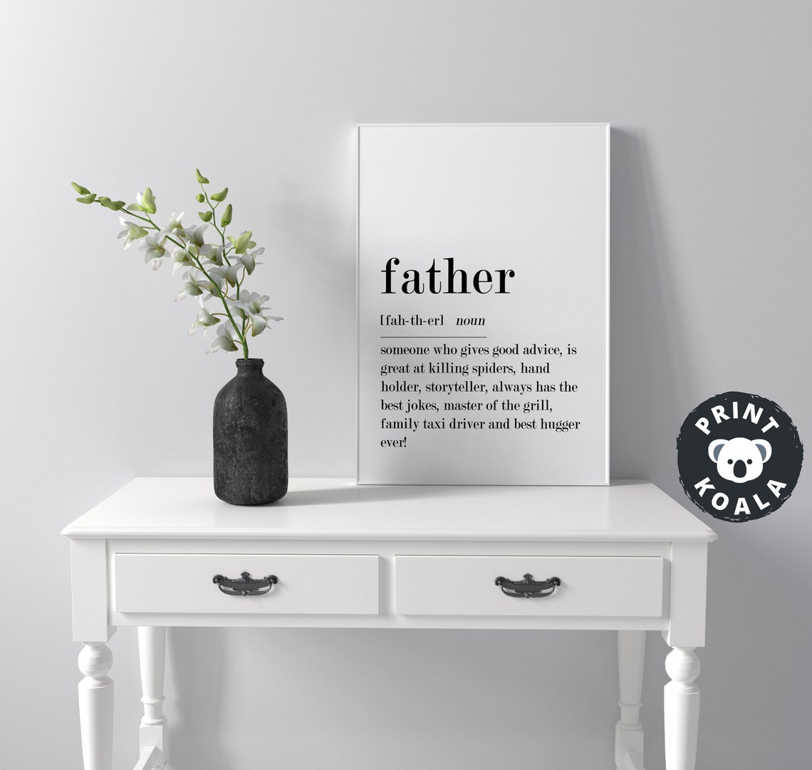 Father Definition Print Dad Gift Dictionary Fathers Day Wall Decor Art - Image 4
