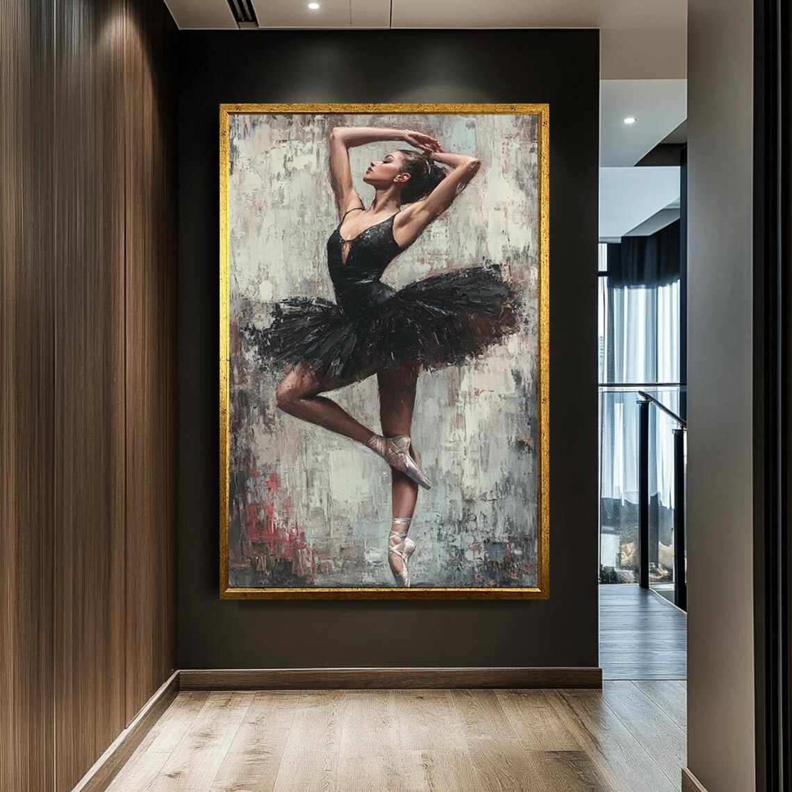 Black Swan Ballet Dancer, Modern Dance Art Print