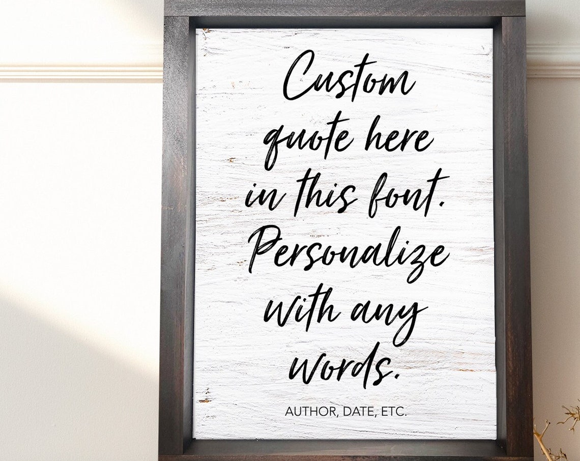 Custom Quote White Washed Wood Sign Personalized Words Wall Art
