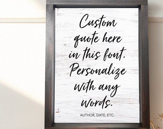 Custom Quote White Washed Wood Sign Personalized Words Wall Art