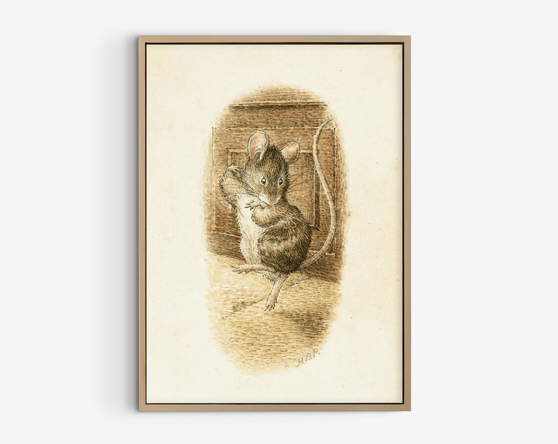 Beatrix Potter Dancing Mouse Vintage Nursery Art Print