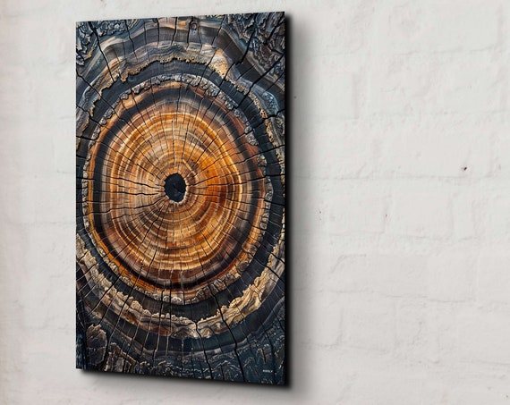 Abstract Tree Ring Gallery Ready To Hang Wall Art Print Nordic Tree Ring Art Beautiful Natural Art Nordic Tree Stump Art