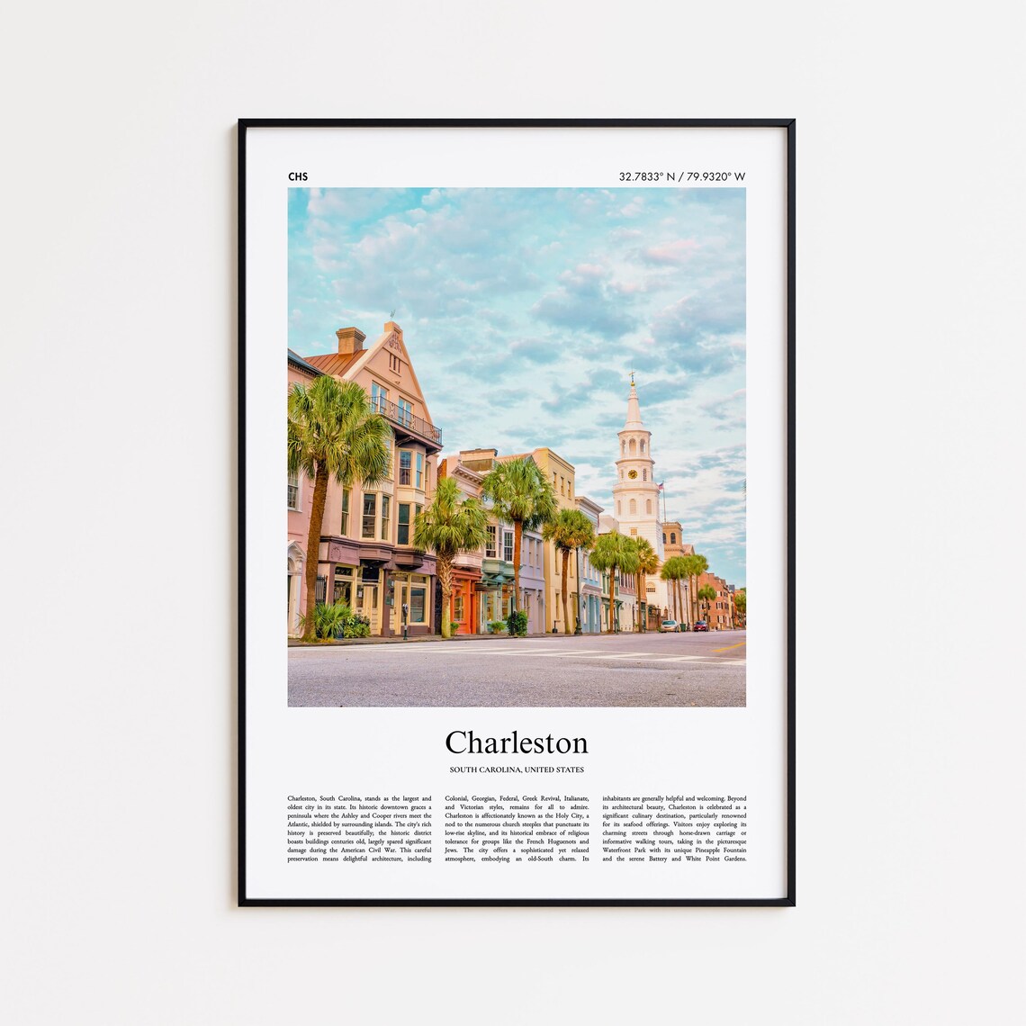 Charleston Color Print Real Photo Poster Travel Gift South Carolina United States Usa Wall Art