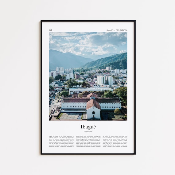 Ibagu Color Print Real Photo Poster Ibague Travel Gift Colombia Minimal City Wall Art