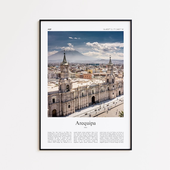 Arequipa Color Print Real Photo Poster Travel Gift Peru Minimal City Wall Art