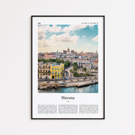Havana Color Print Real Photo Poster Travel Gift Minimal City Wall Art