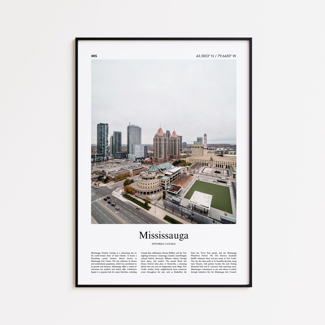 Mississauga Ontario Canada Downtown Skyline Aerial Photo Poster