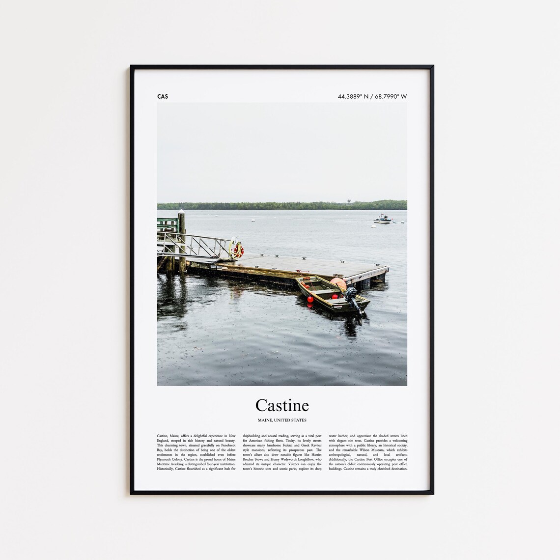 Castine Color Print Real Photo Poster Travel Gift Maine United States Usa Minimal City