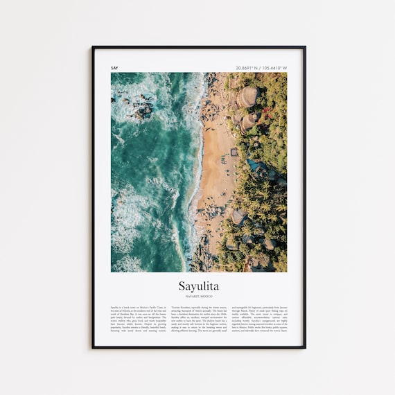 Sayulita Color Print Real Photo Poster Travel Gift Nayarit Mexico Minimal City