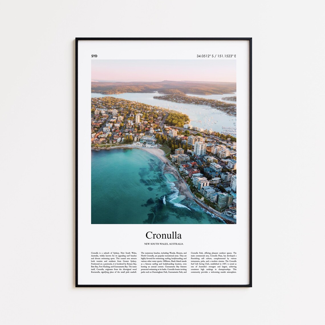 Cronulla Color Print Travel Poster, New South Wales