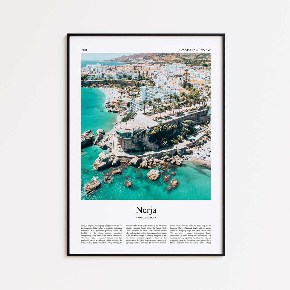 Nerja Spain Andalusia Mediterranean Coast Cliffs Photo Poster