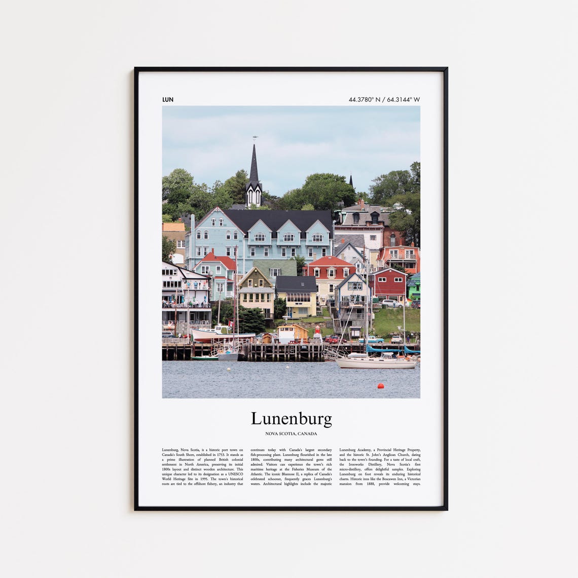 Lunenburg Nova Scotia Colorful Waterfront Houses Harbor View Poster
