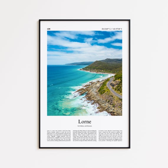 Lorne Color Print Real Photo Poster Travel Gift Victoria Australia Minimal City Wall Art