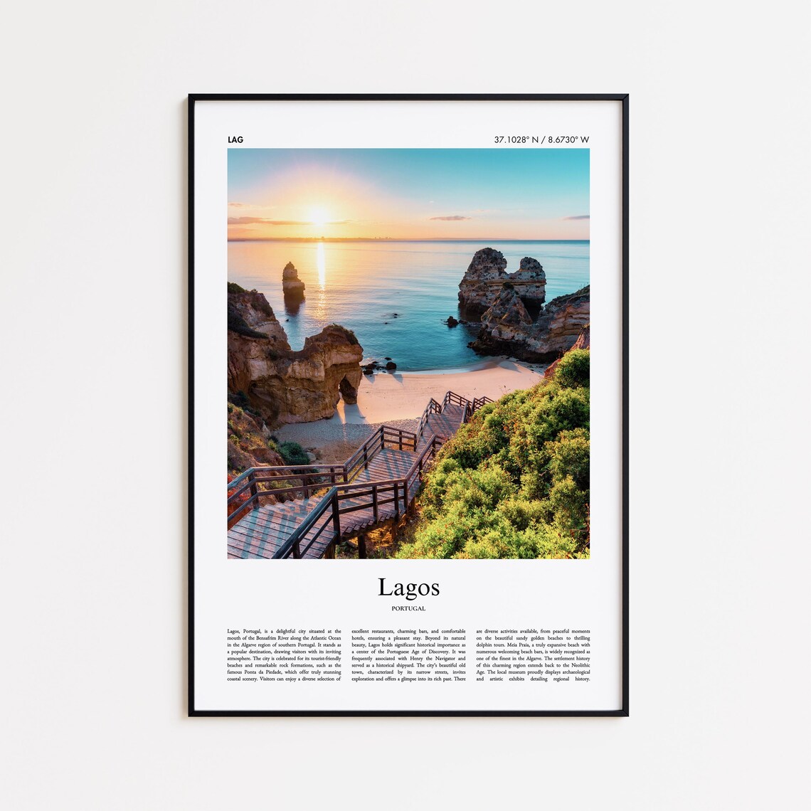 Lagos Color Print Travel Poster, Minimal City Scene