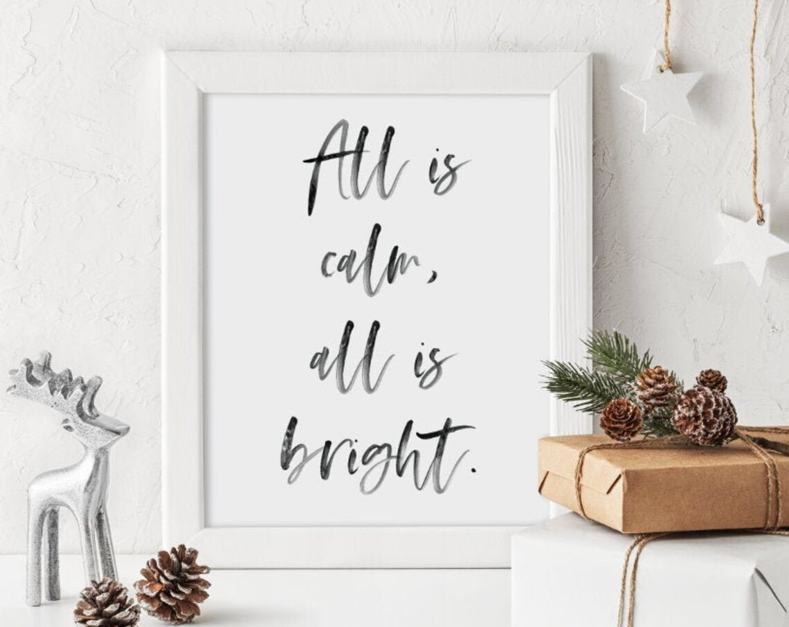 All Is Calm All Is Bright Christmas Art Print