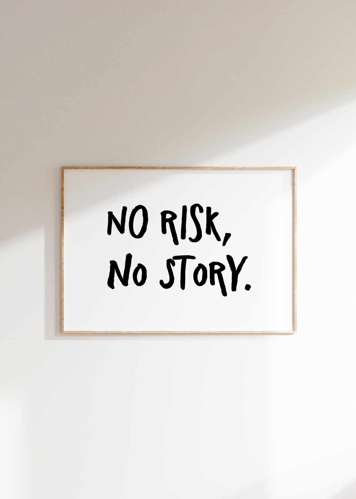 Minimalist No Risk Story Motivational Poster Print