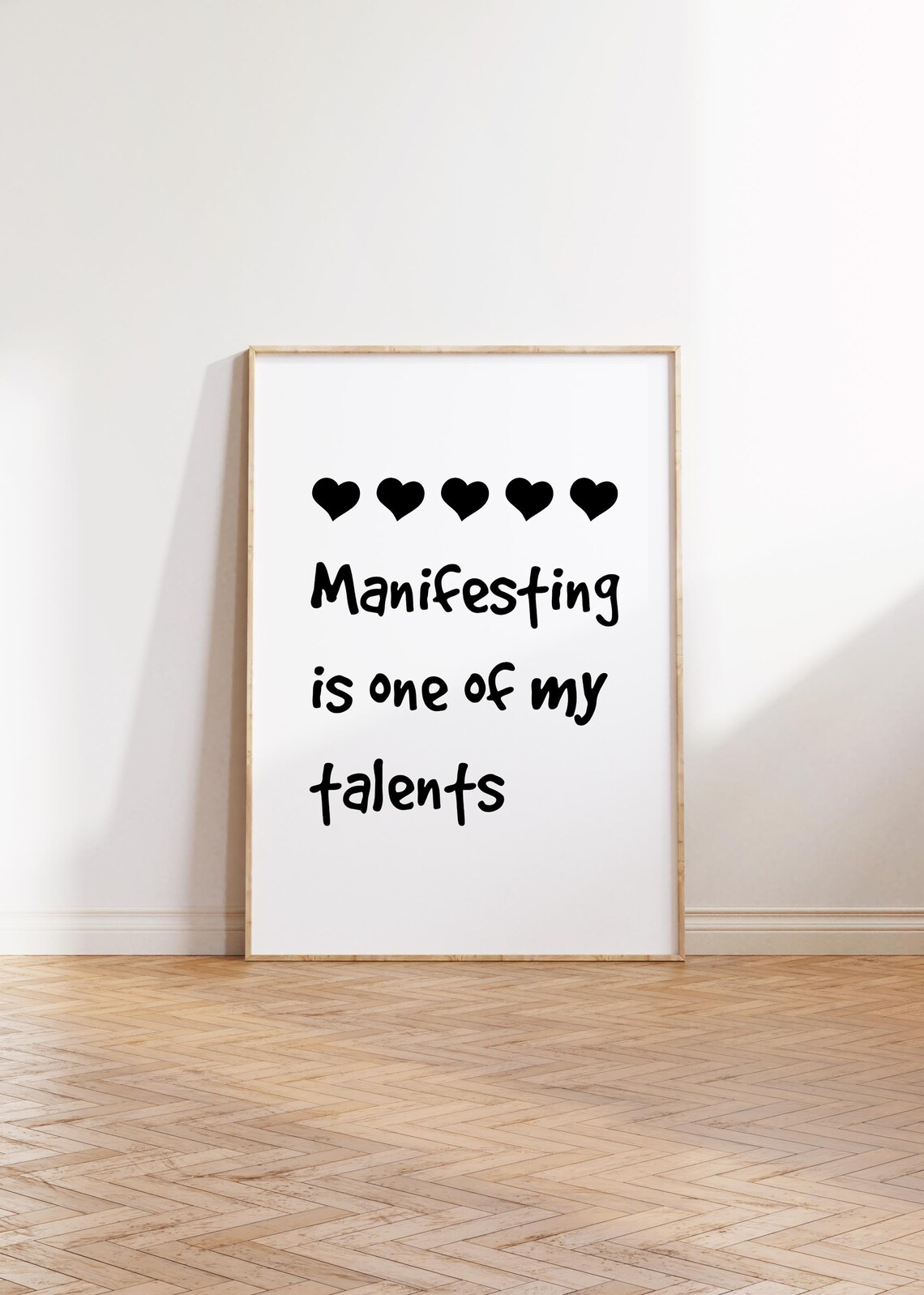 Manifesting Talents Quote, Minimalist Heart Poster