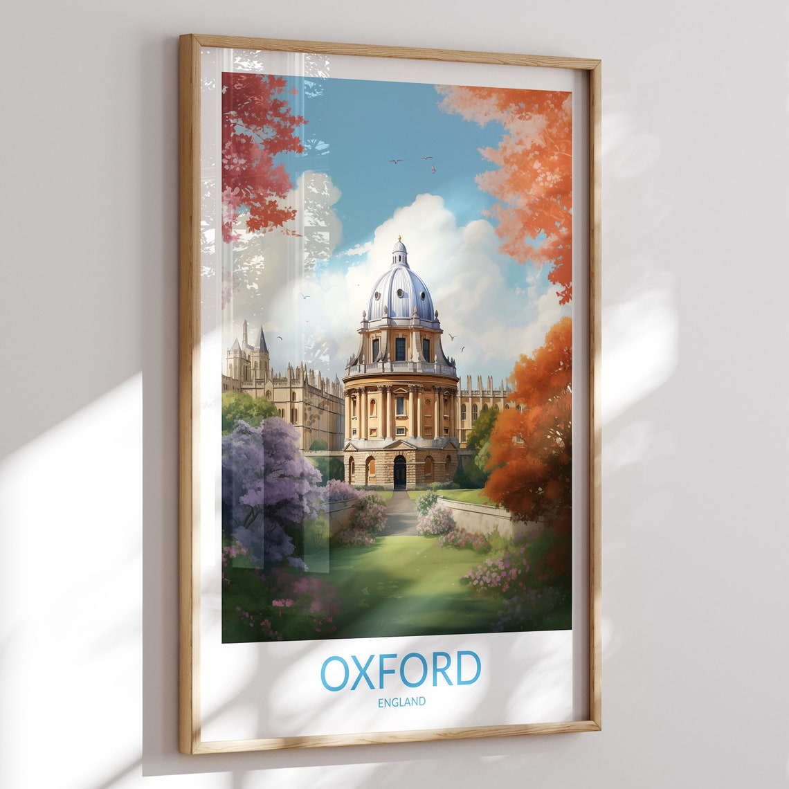 Oxford Print No 3 Oxford Poster Oxford Wall Art Oxford Art Print Oxford Artwork Oxford Travel Gift United Kingdom England