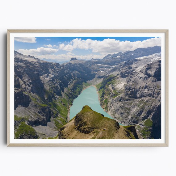 Limmernsee Switzerland Photo Print Mountain Wall Art Swiss Alps Poster Muttenchopf Glarus Travel Poster Travel Gift Housewarming Gift