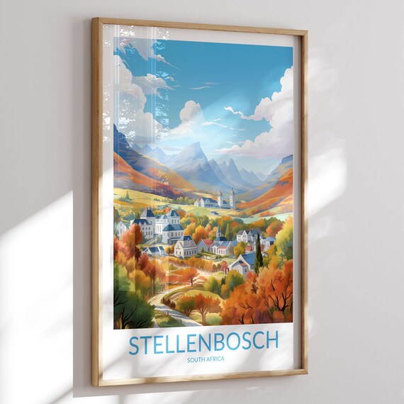 Stellenbosch Print No 6 Stellenbosch Art Print Artwork Travel Gift South Africa Stellenbosch Poster Stellenbosch Wall Art Home Decor