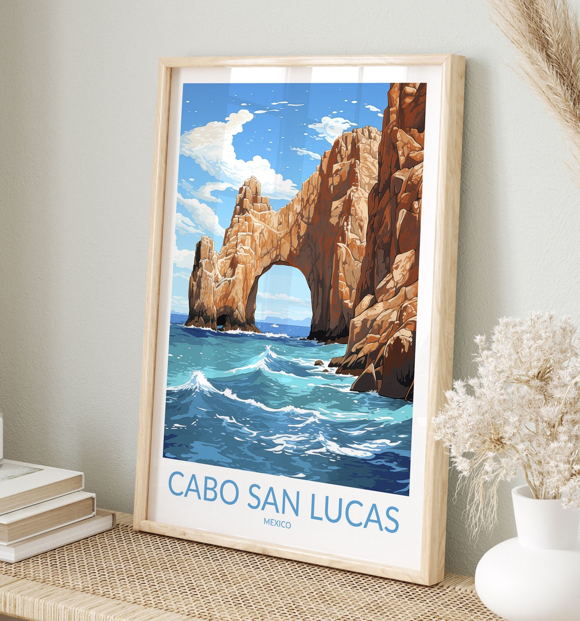 Cabo San Lucas Mexico El Arco Rock Arch Ocean Waves Travel Poster