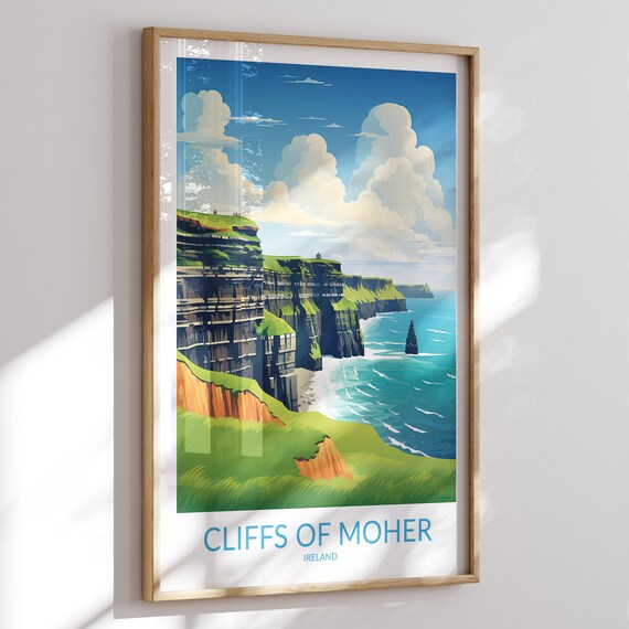 Cliffs Of Moher Print Cliffs Of Moher Poster Cliffs Of Moher Wall Art Cliffs Of Moher Artwork Traveler Gift Ireland