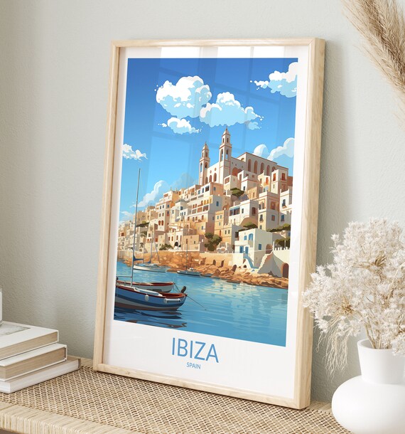 Ibiza Print No 2 Ibiza Poster Ibiza Wall Art Ibiza Art Print Ibiza Artwork Ibiza Travel Gift Spain Print Balearic Islands