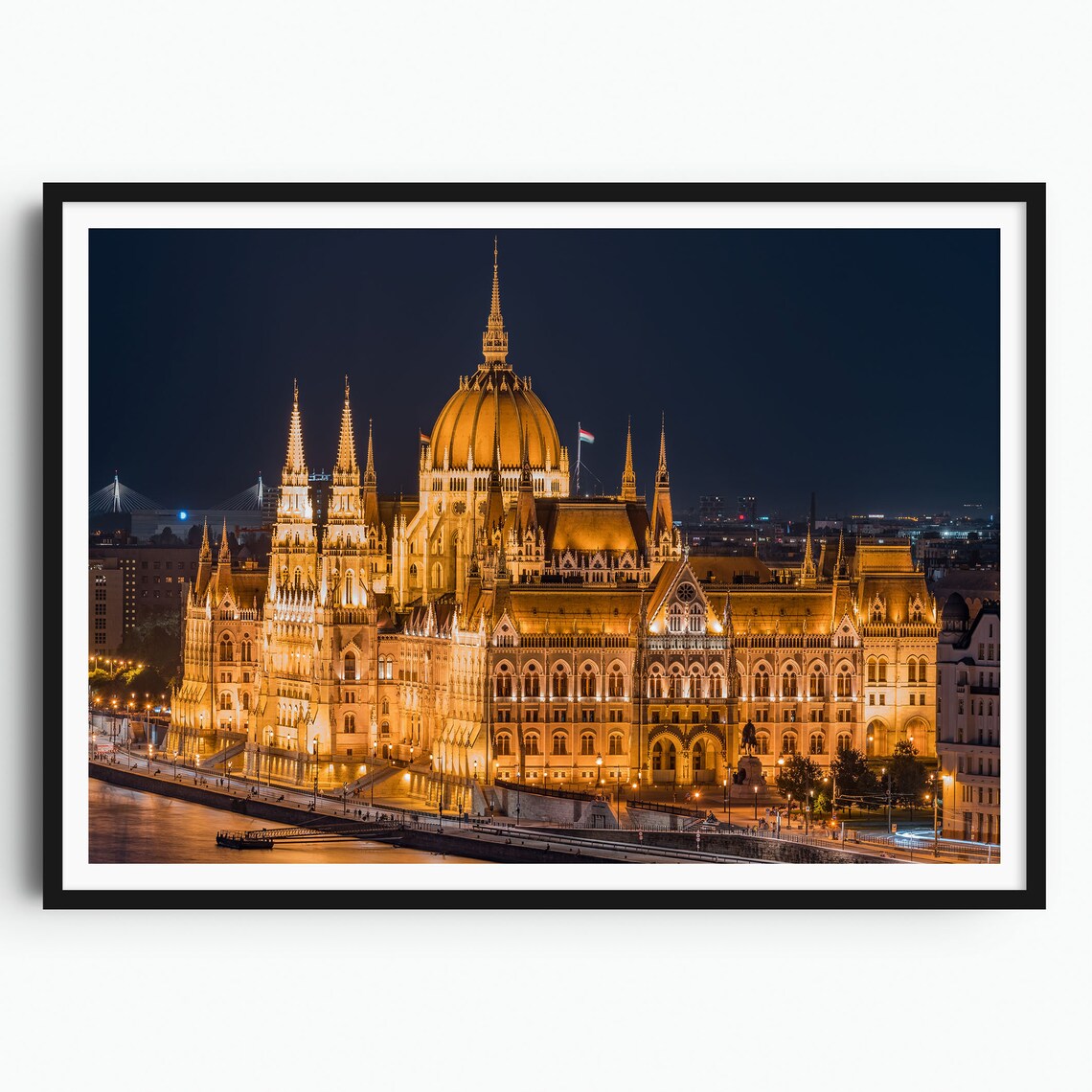 Budapest Parliament Building Night Illuminated Hungary Poster