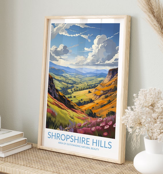 Shropshire Hills Print No 2 Shropshire Hills Poster Shropshire Hills Wall Art Shropshire Hills Art Print Travel Gift United Kingdom
