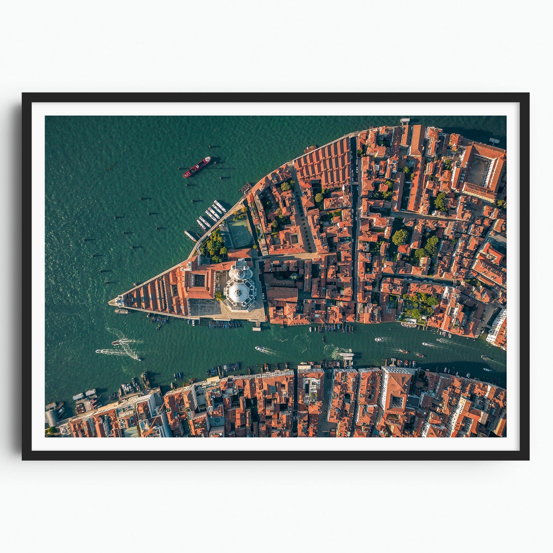 Venice Salute Church Top Down Aerial Punta Dogana Canal Poster